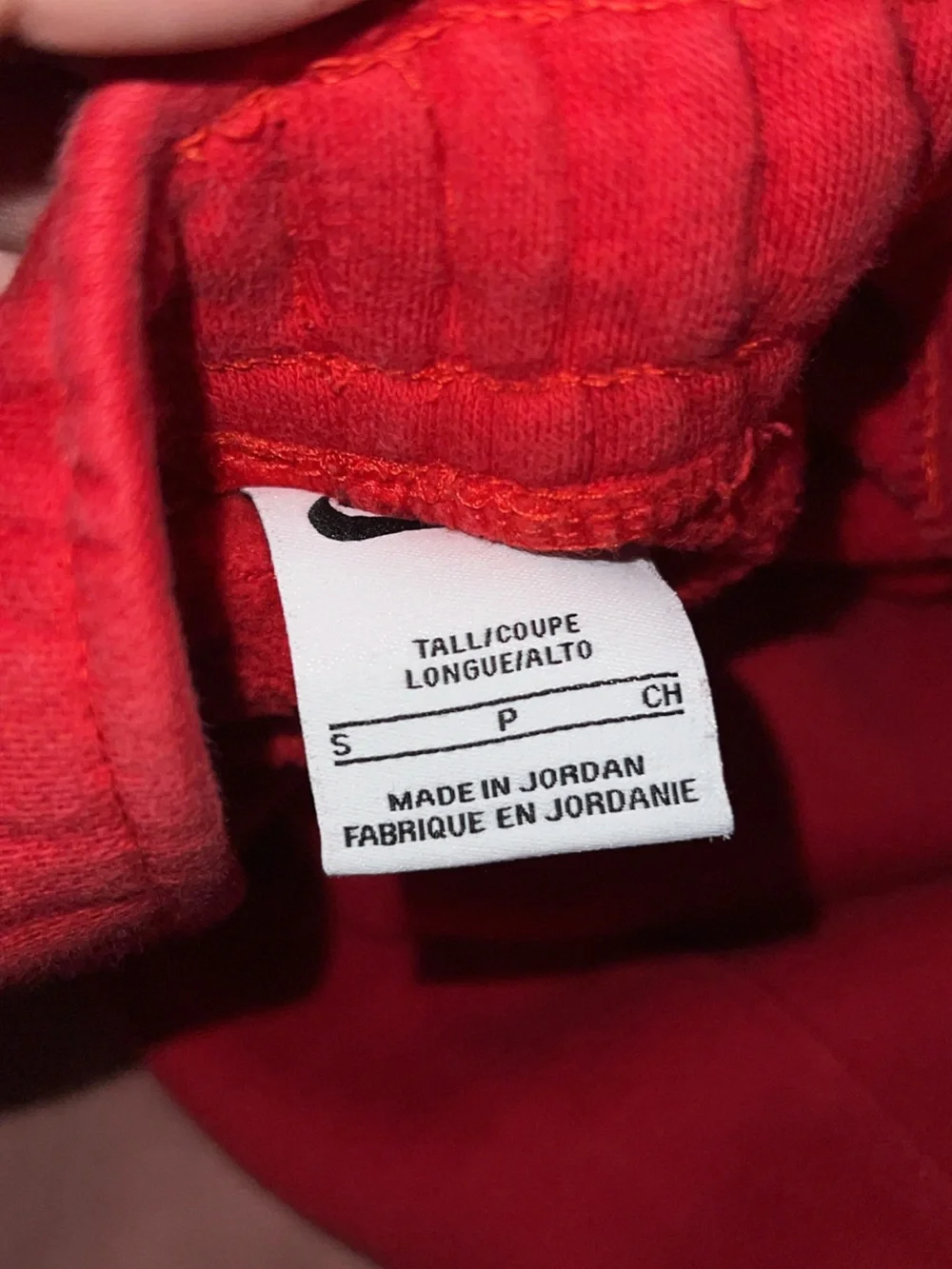 Nike Red Men's Fleece Joggers with White Swoosh